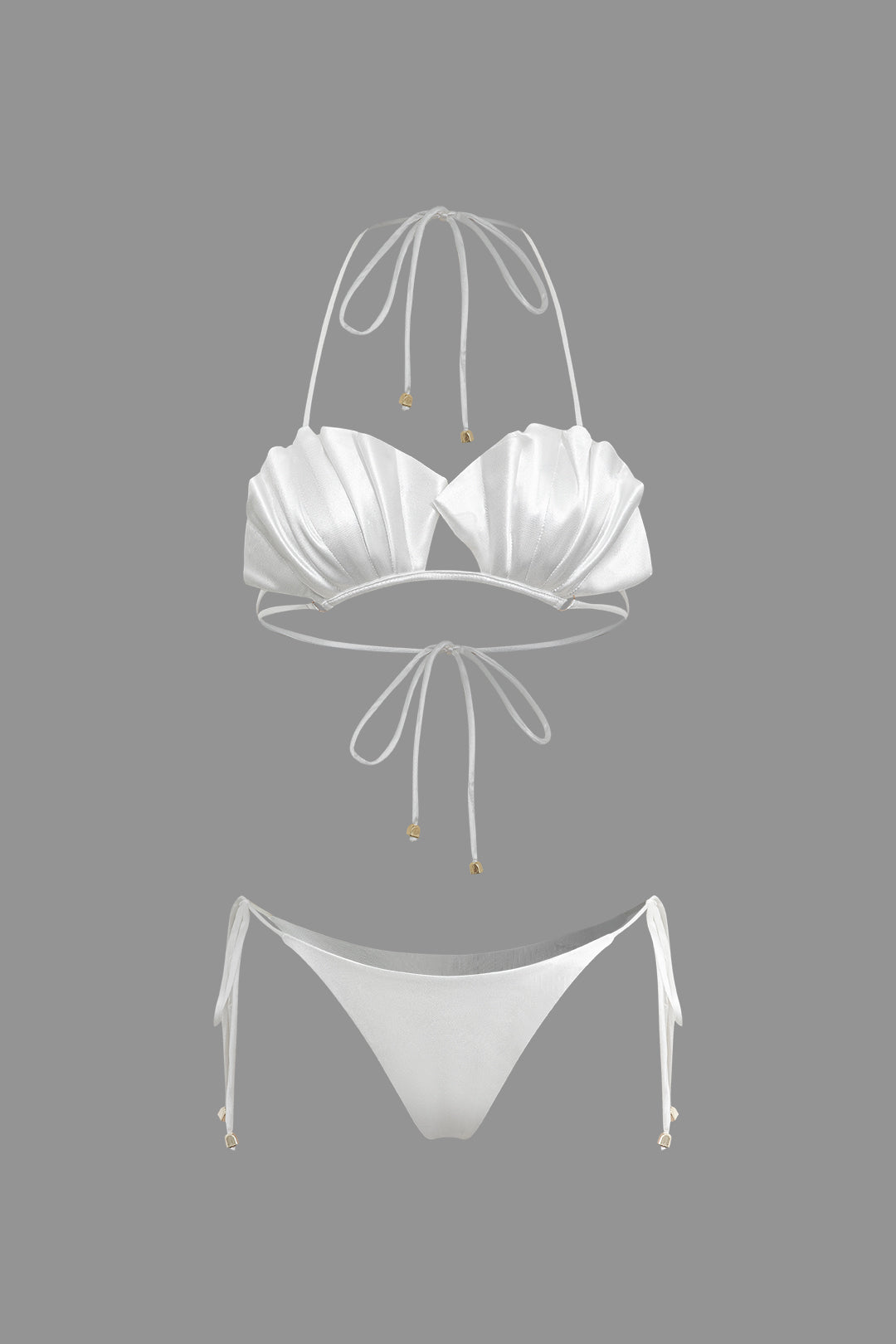 Shell-Shaped Halter Bikini Set