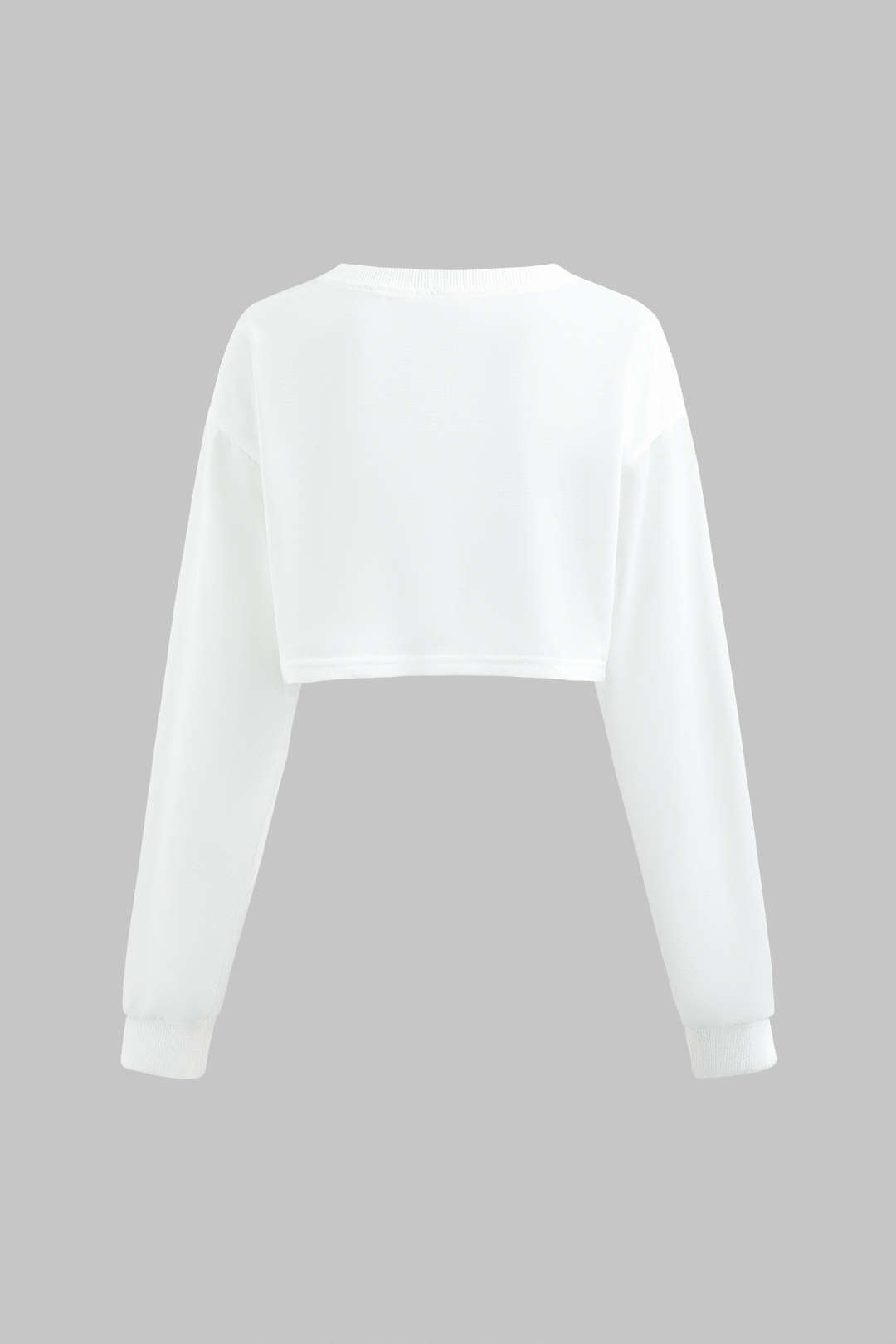 Bodyprint Crop top met ronde hals en lange mouwen