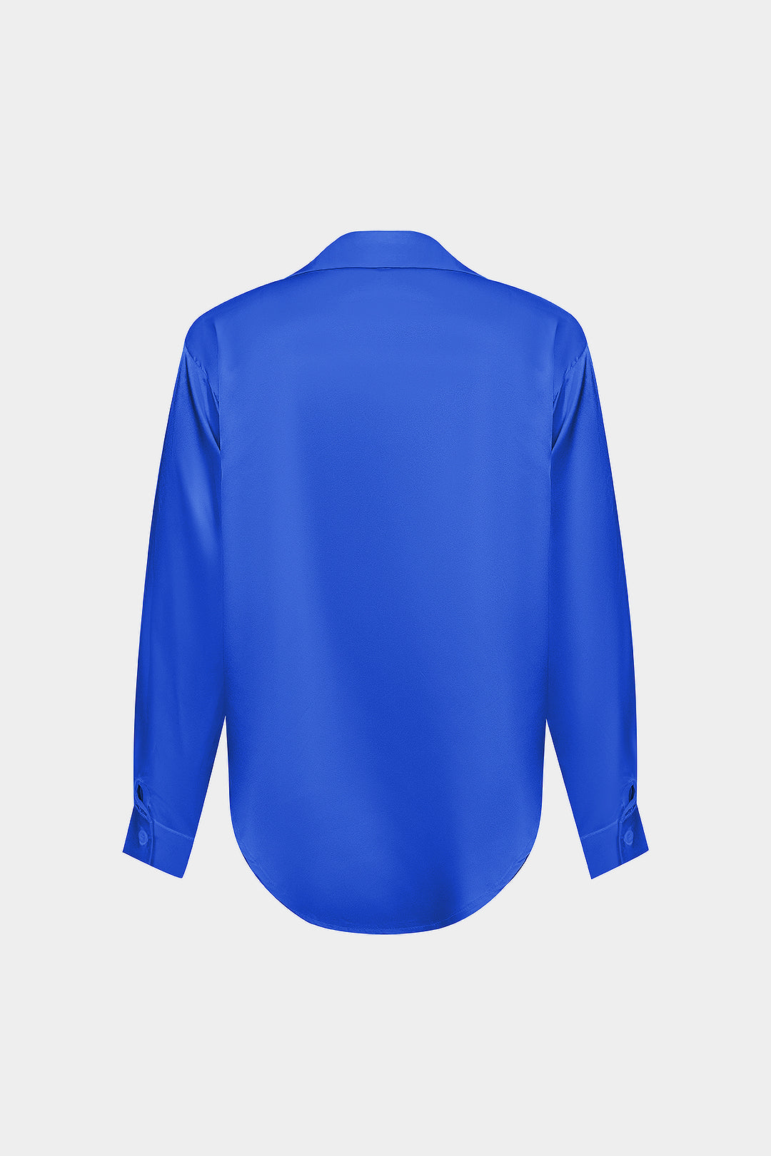 Basic Solid Satin Long-Sleeve Shirt