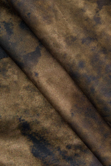Tie Dye Asymmetric Ruffle Strapless Midi Dress