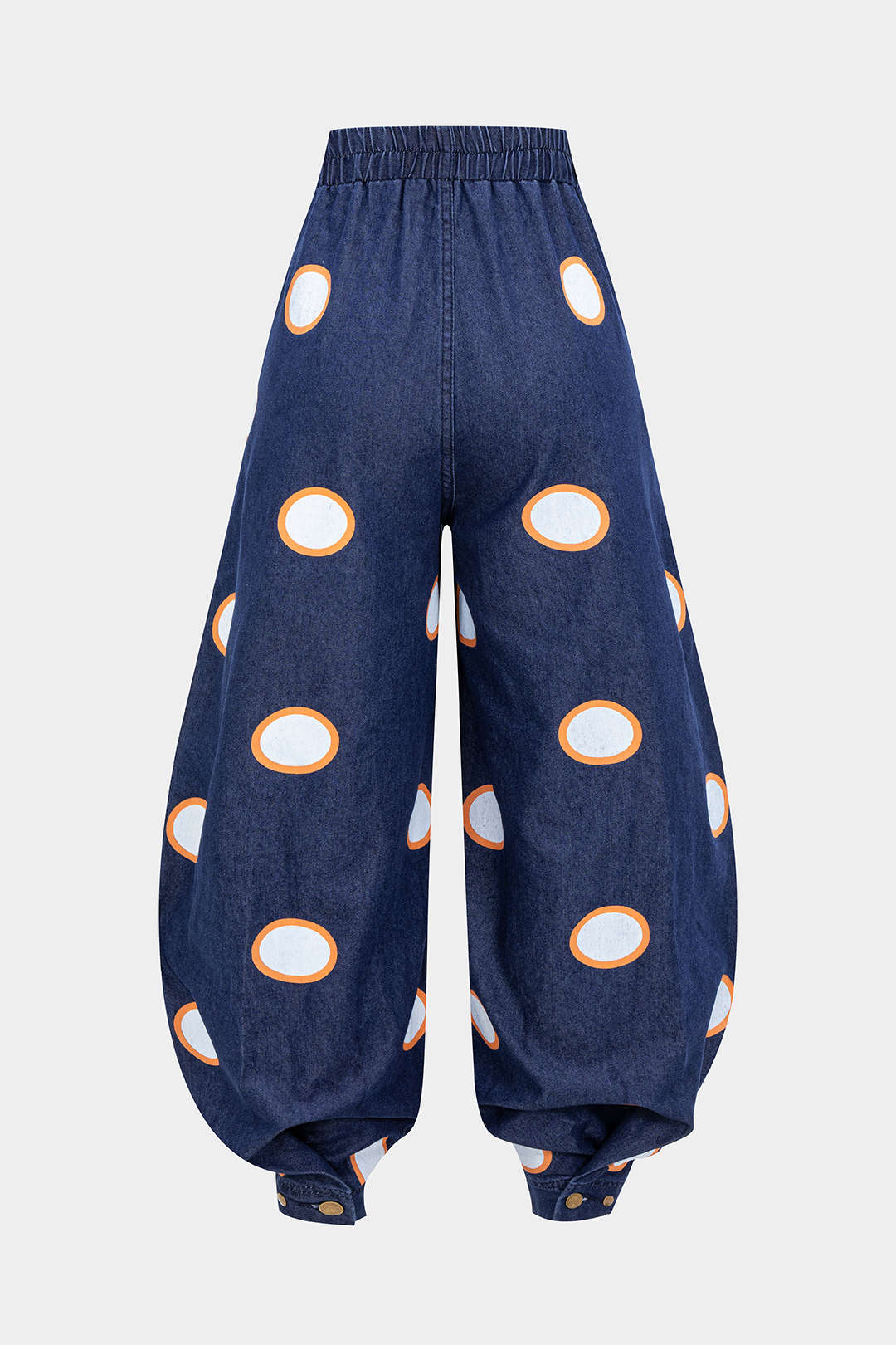 Denim High Waist Zipper Barrel Balloon Jeans