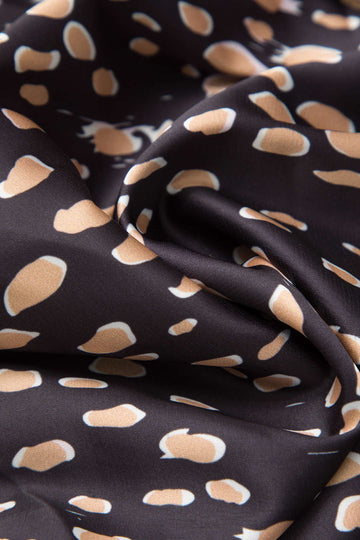 Leopard Drawstring Slit Skirt