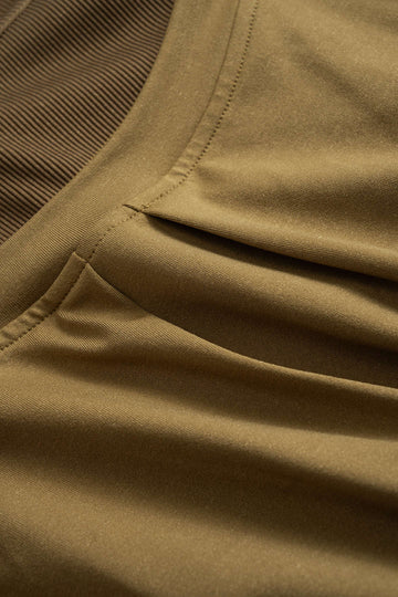 Cut Out Long-Sleeve Top And High Waist Wide Leg Trousers Set