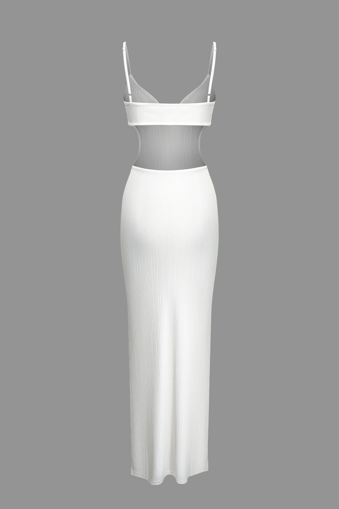 Solid Backless V-neck Slip Maxi Dress