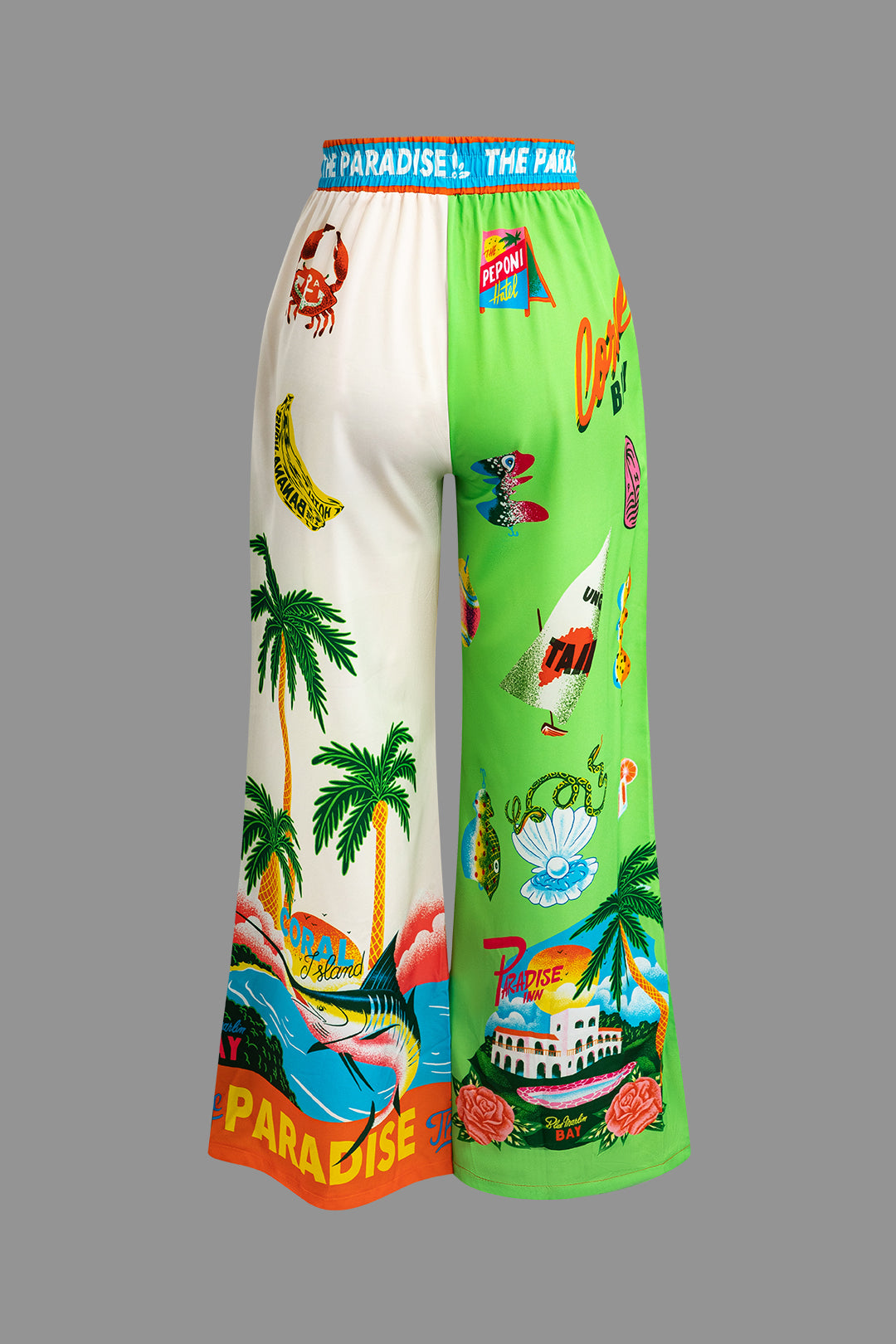 Tropical Print Shirt And Pants Set