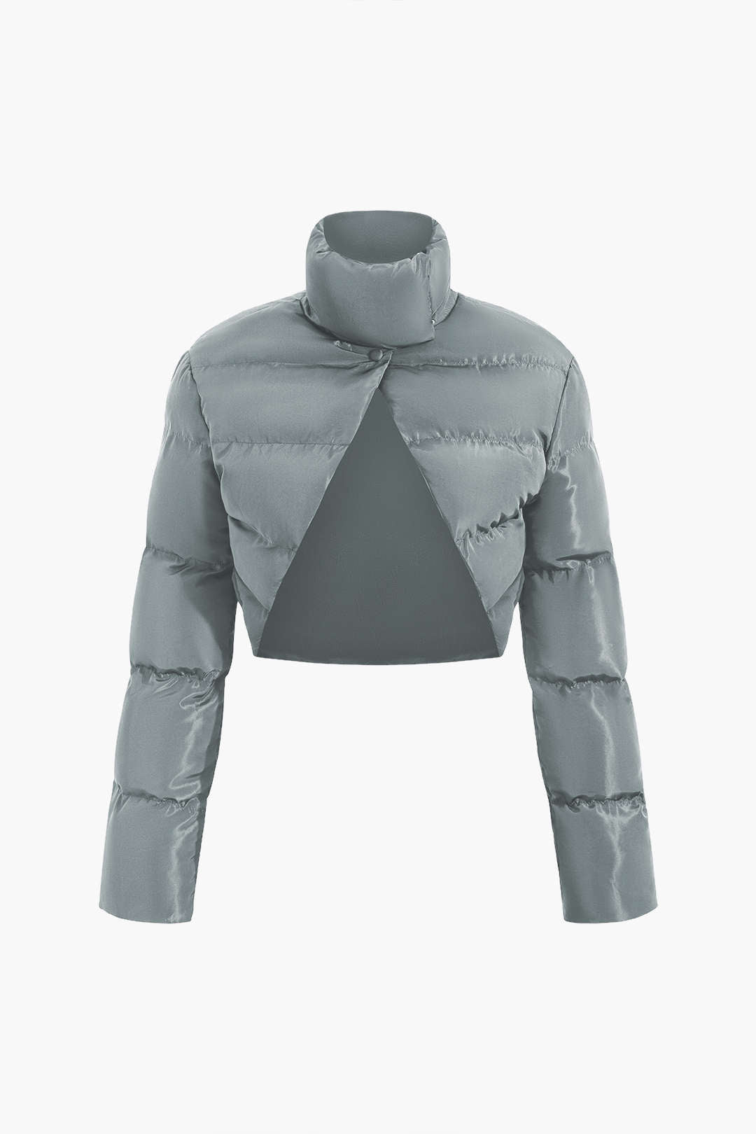 Stand Collar Cut Out Puffer Jacket