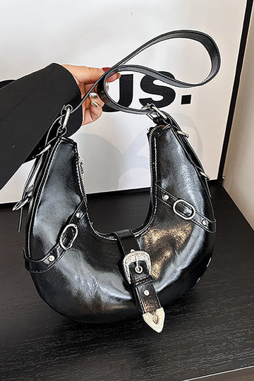 Leather Belted Shoulder Bag