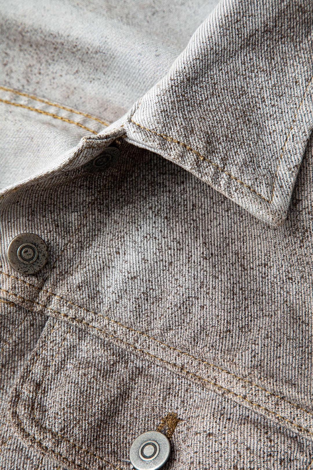 Distressed Flap Pocket Collared Denim Jacket
