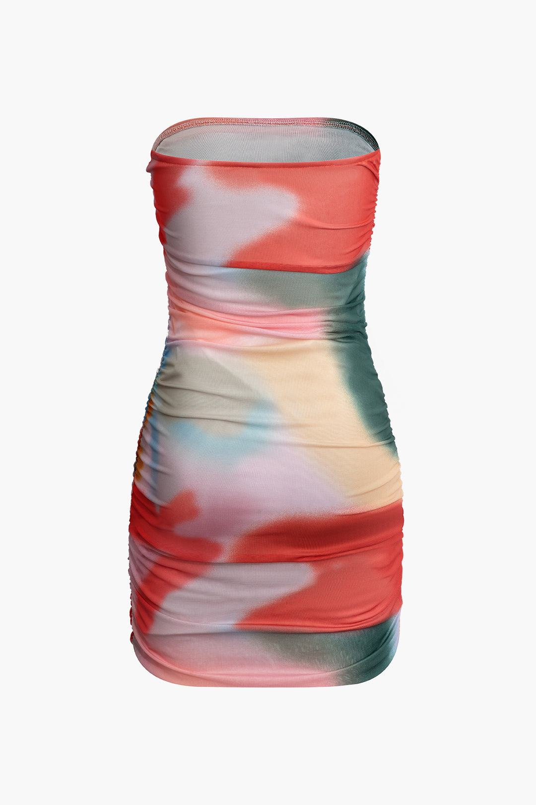 Ombre Tie Dye Strapless Mini Dress