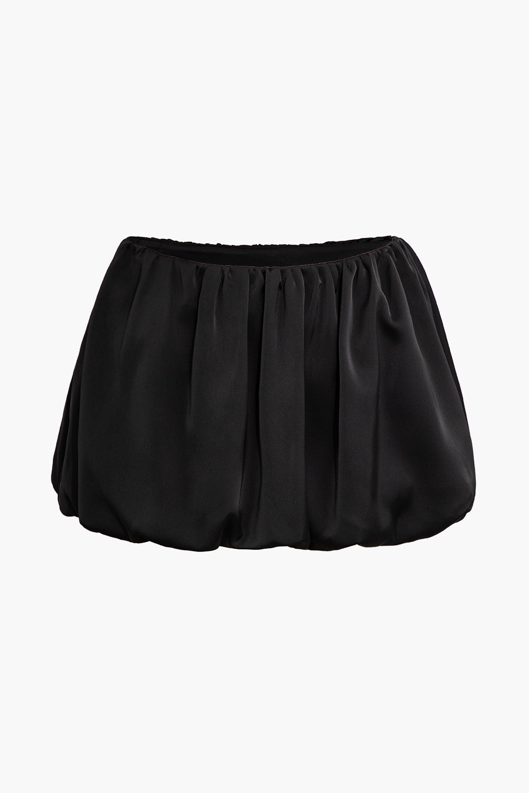 Solid Ruched Mini Skirt