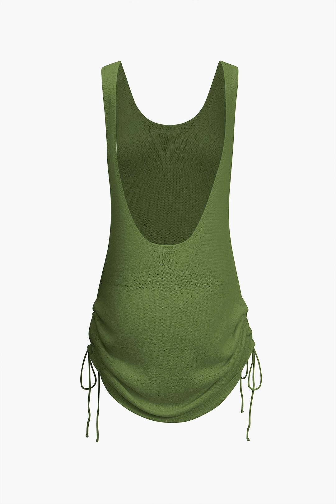 Drawstring Backless Tank Mini Dress