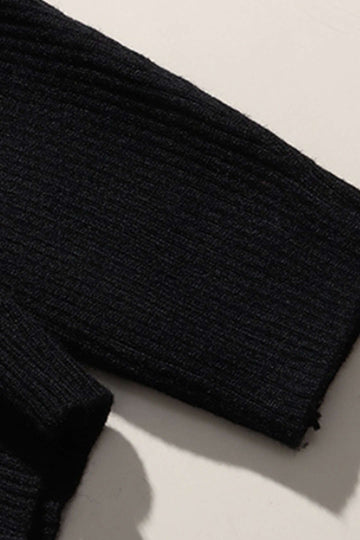 Contrast Trim Halter Knit Top And Cardigan Set