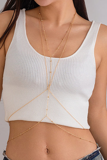 Crystal-embellished Body Chain