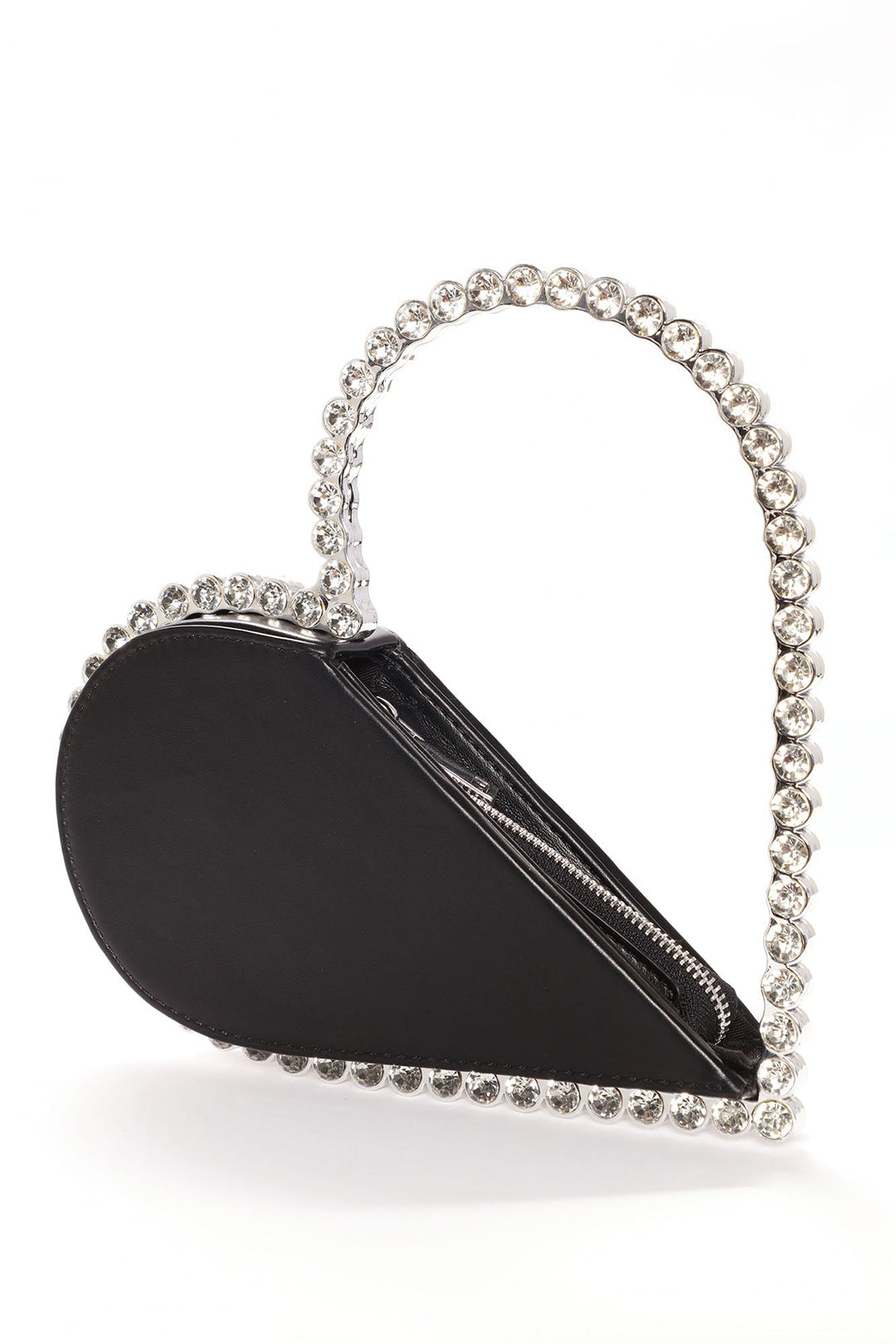 Heart Cut Out Rhinestone Embellished Clutch Bag
