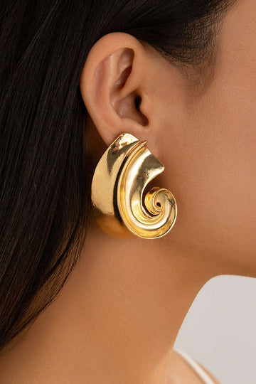 Metal Conch Shell Pattern Earrings