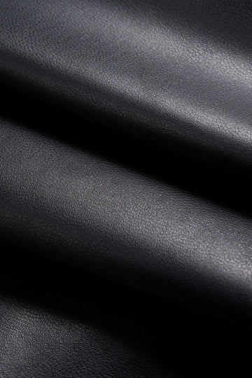 Faux Leather Metallic Crossed Long-Sleeve Shirt