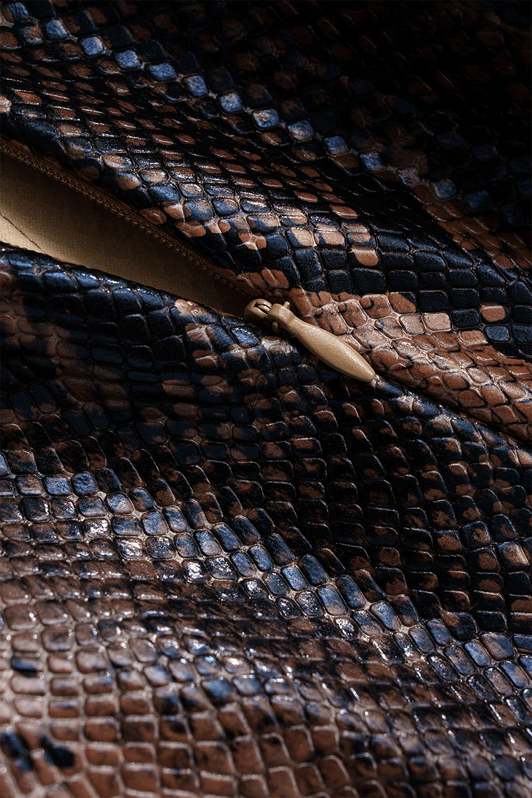 Snake Skin Print Faux Leather Skirt