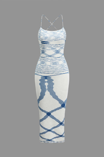 Dzianin Międzytwine Tie Midi Dress