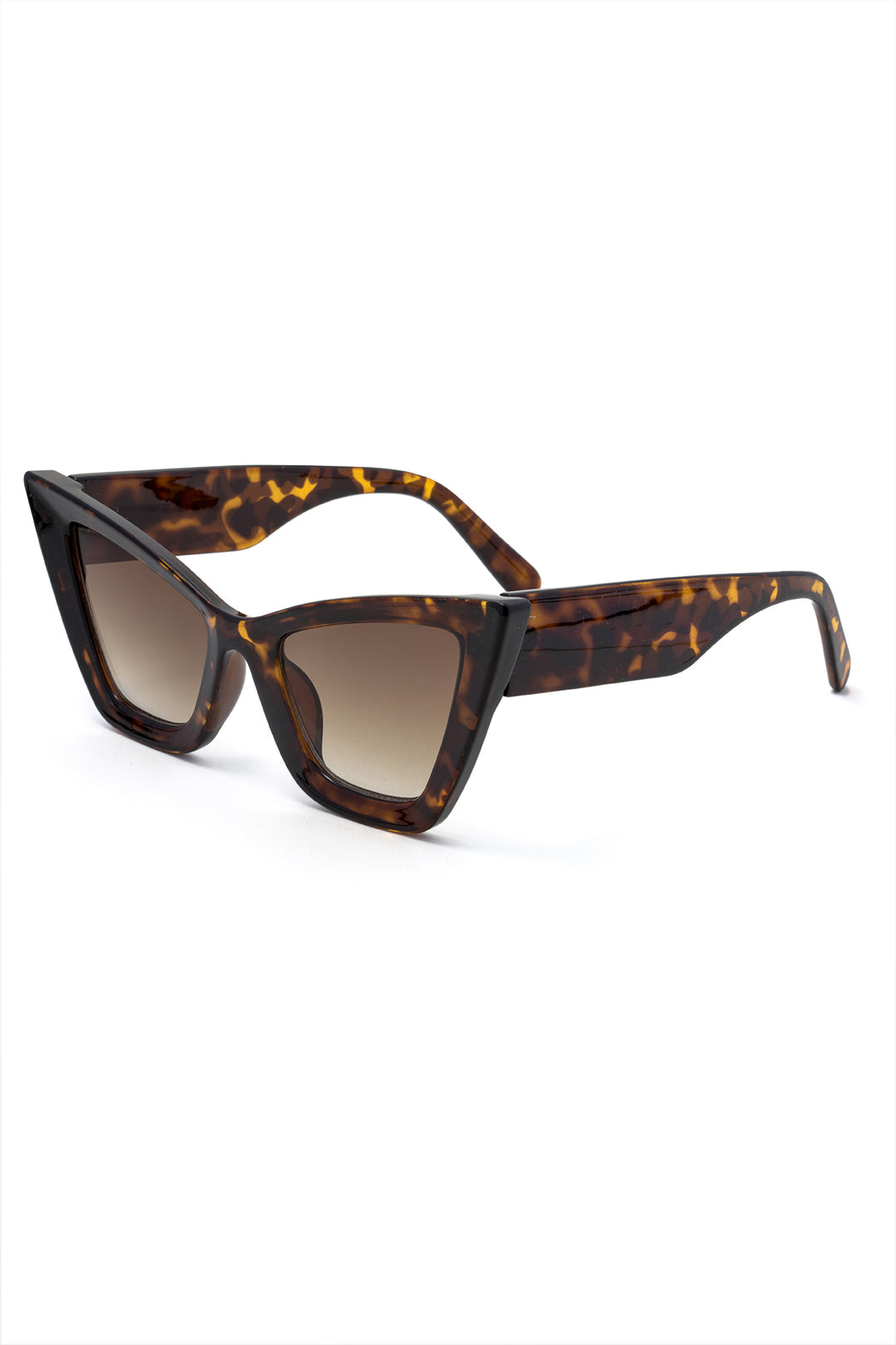 Leopard Angled Cat Eye Frame Sunglasses
