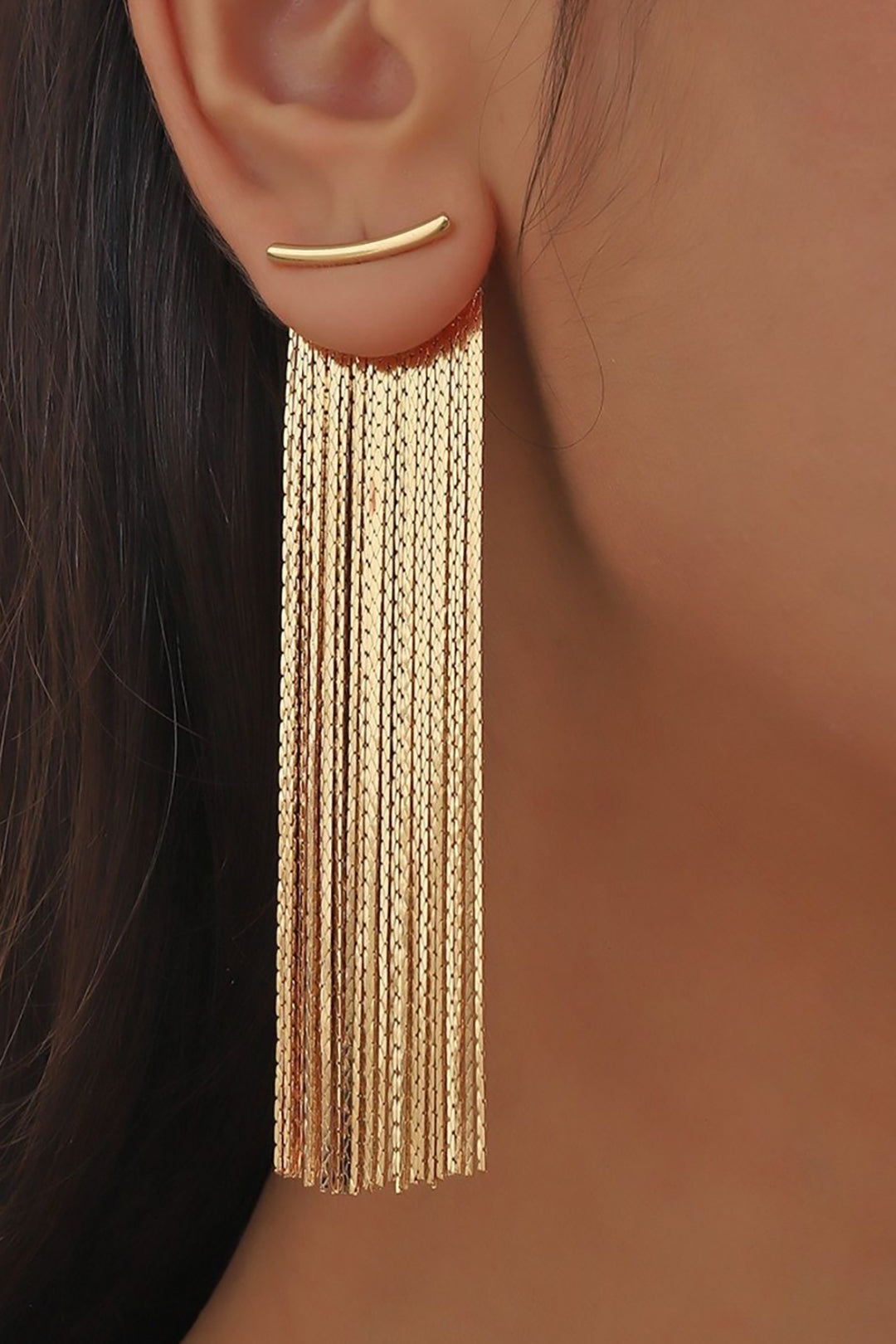 Metal Long Fringe Earrings