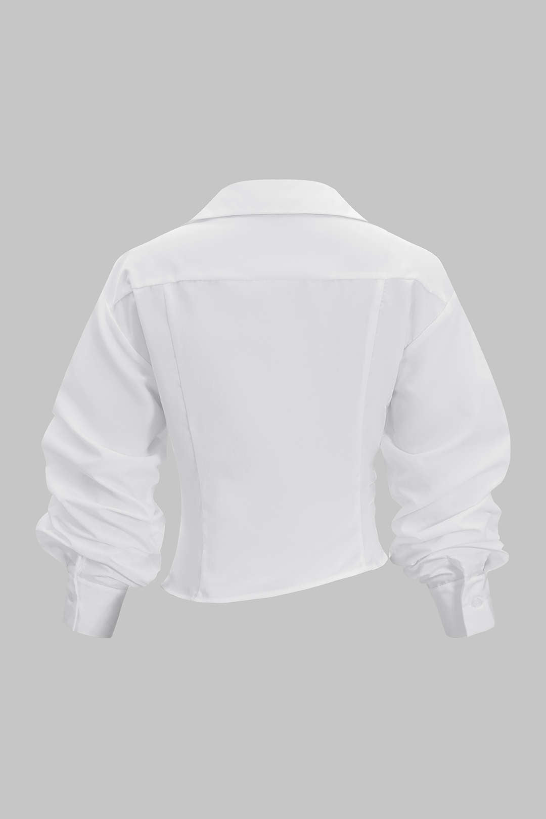 Ruched Drawstring Long-Sleeve Shirt