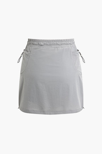 Drawstring Pocket Mini Skirt