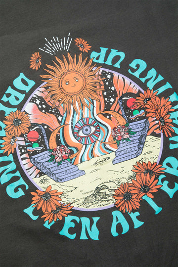Totem Print Round Neck T-shirt
