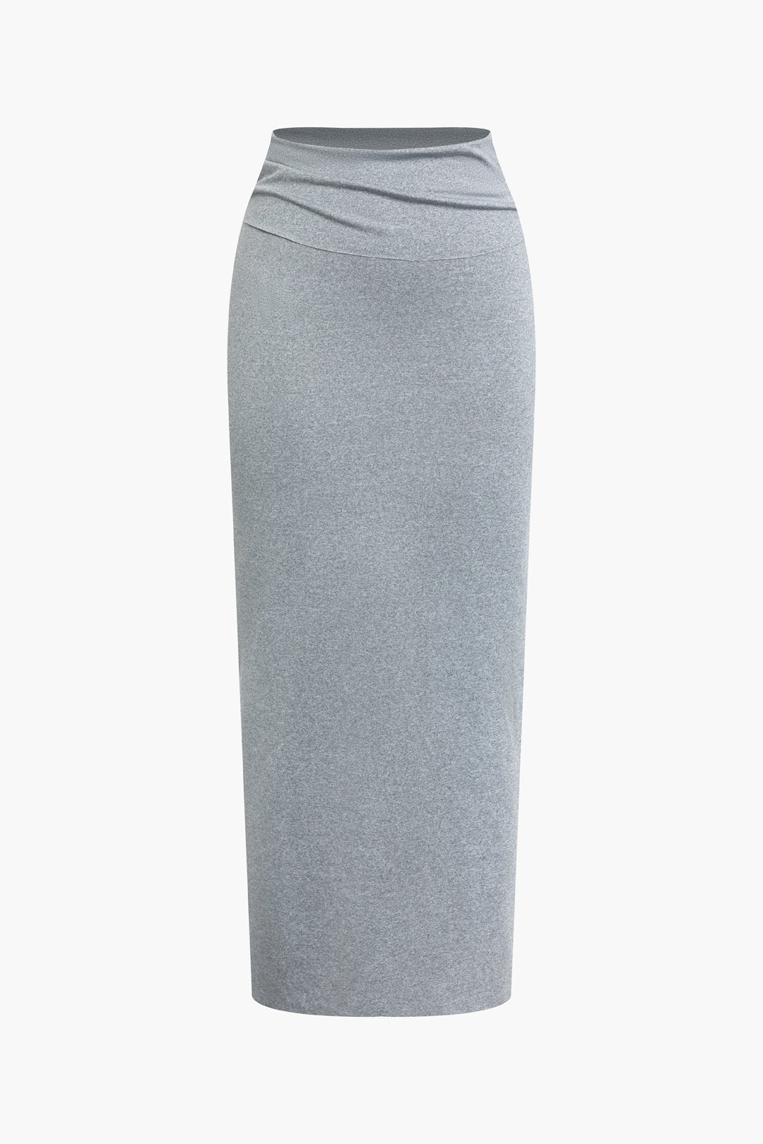 Solid Asymmetrical Twist Knot Top And Midi Skirt Set