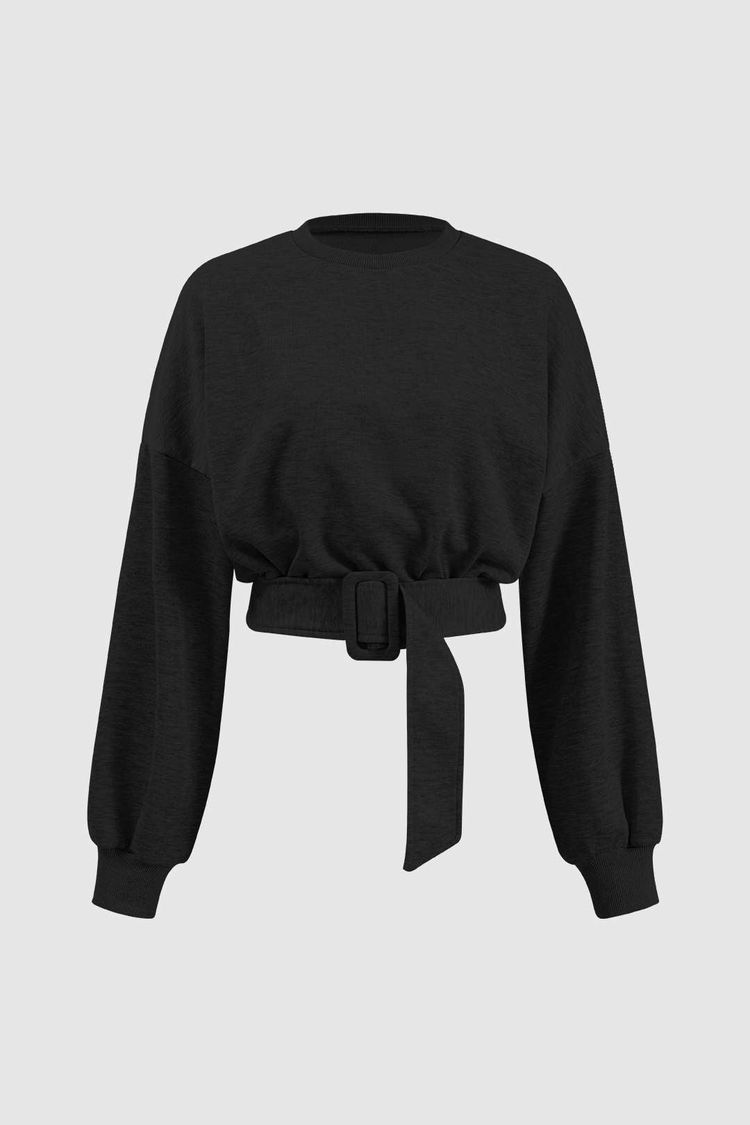 Ronde nek riem met lange mouwen sweatshirt