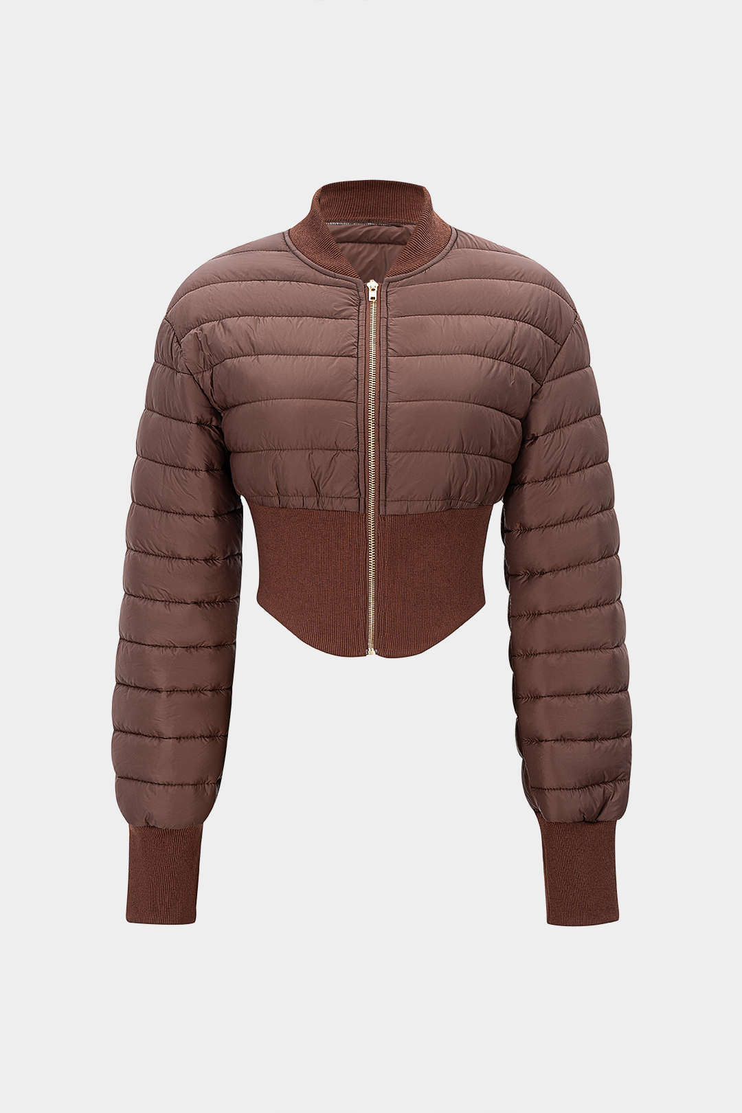 Patchwork Zipper Puffer