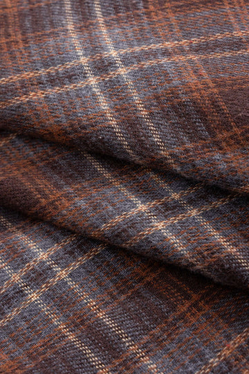 Plaid Print Faux Leather Patchwork Layered Ruffle Hem Skirt