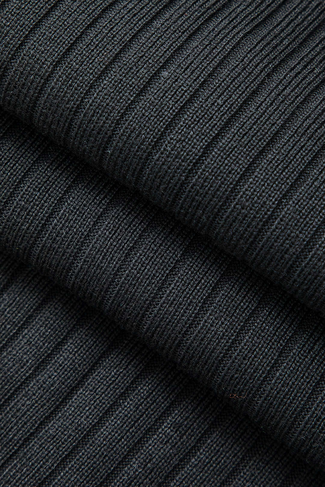 Color Block Ribbed Knit Long Sleeve Top And Midi Skirt Set
