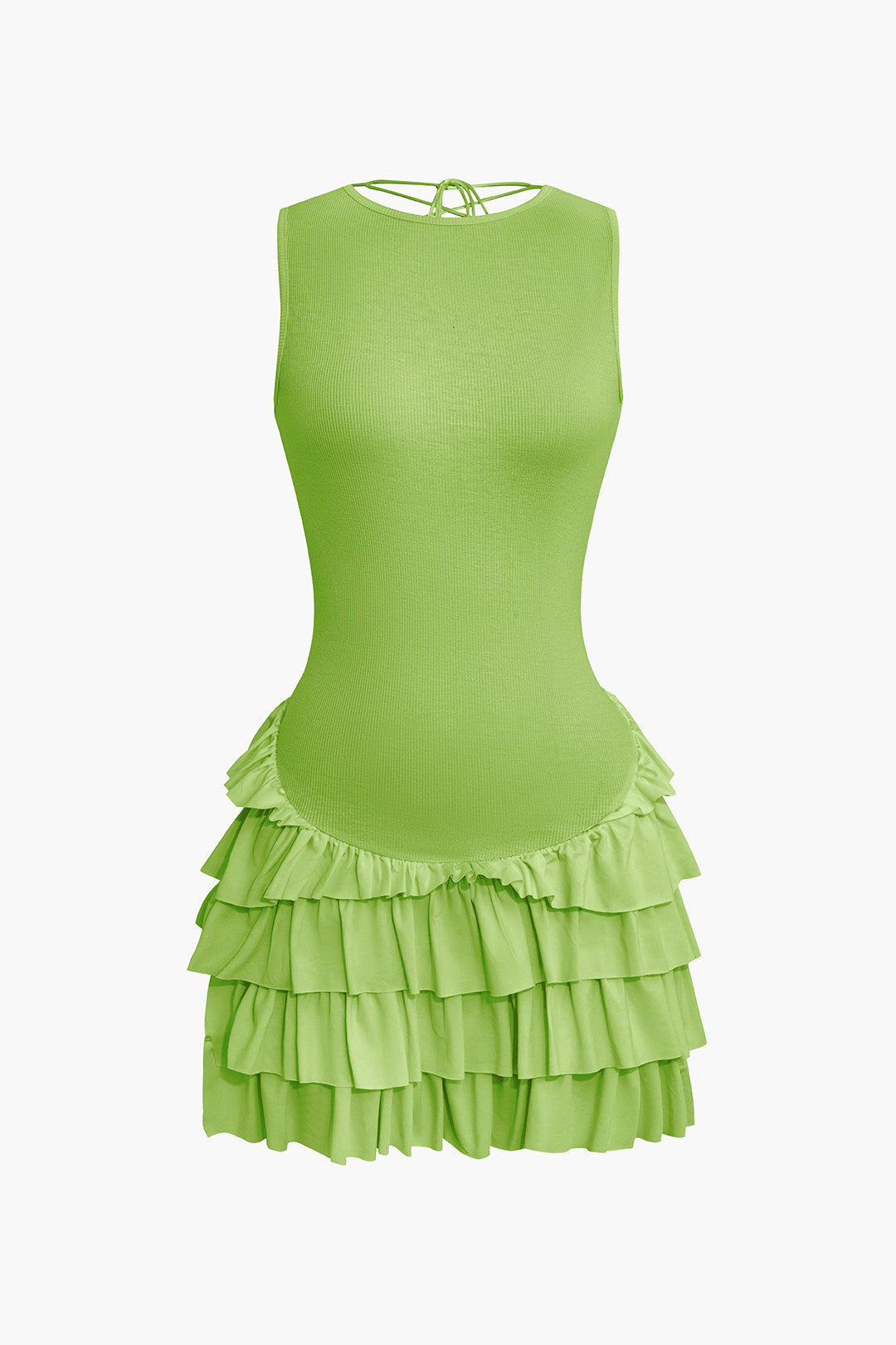 Bizzilla Up Back mingħajr kmiem Ruffle Keffa Mini Dress