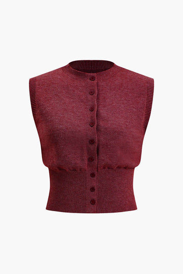 Tanktop des Button -Pullovers