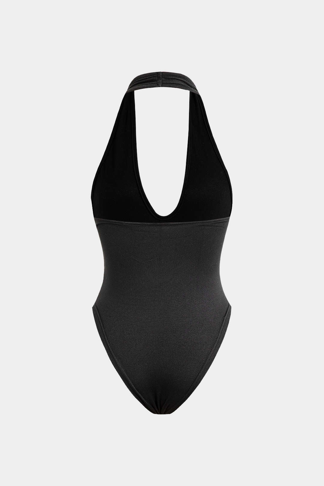 Grundlegend halfhals tiefe v Hals ärmellose Bodysuit