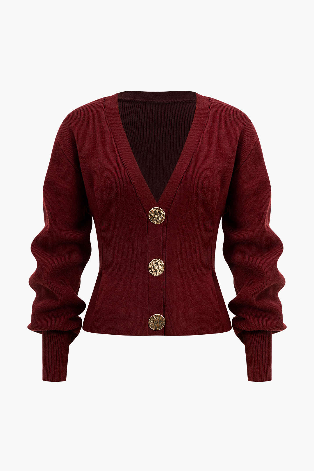 Knit Button V-neck Cardigan