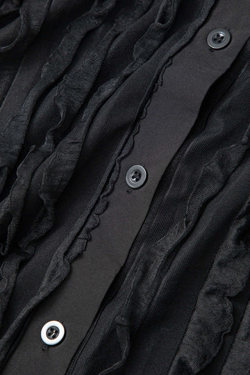 Plus Size Solid Button Ruffle Maxiklänning