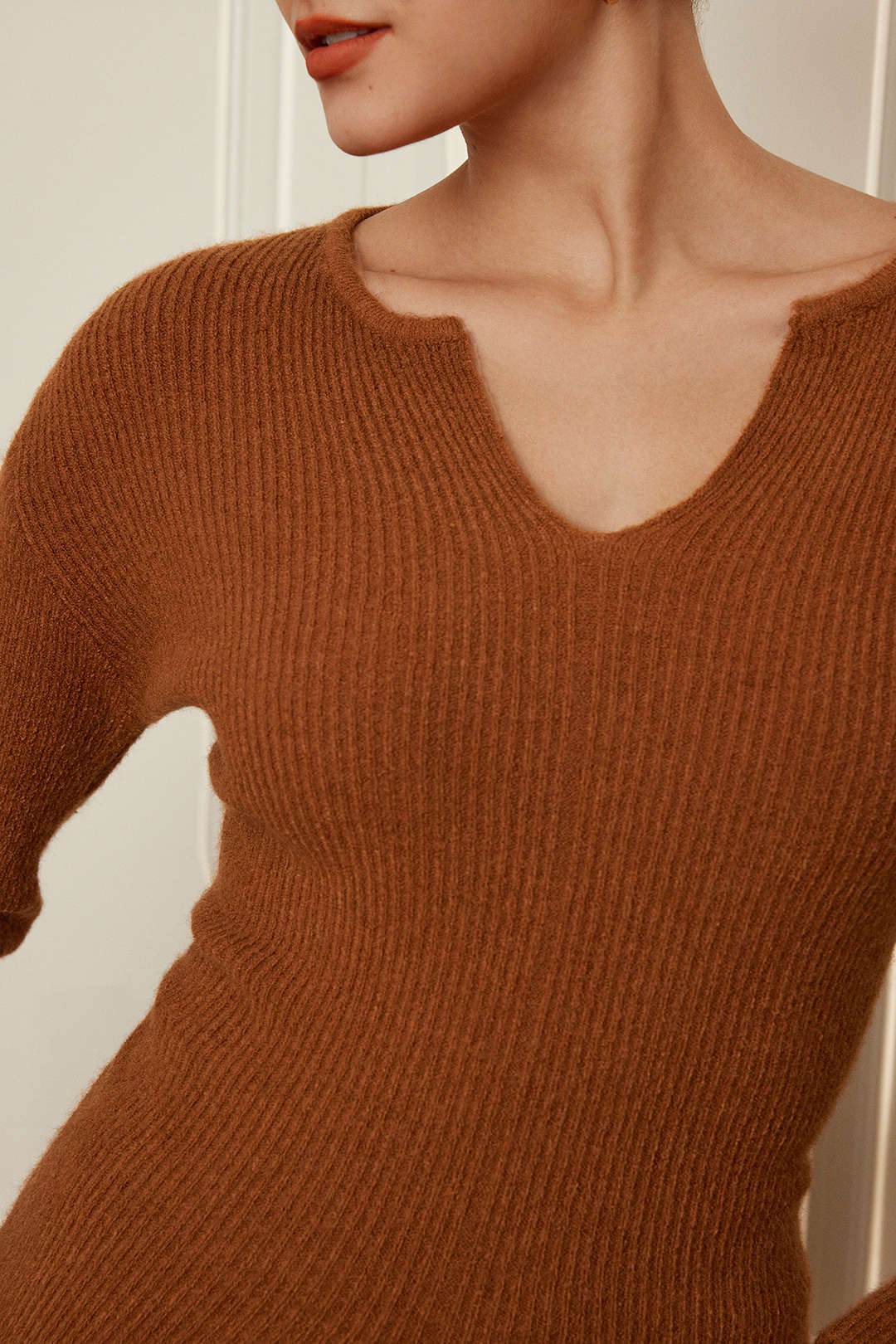 Ensemble de top et de jupe à pull solide