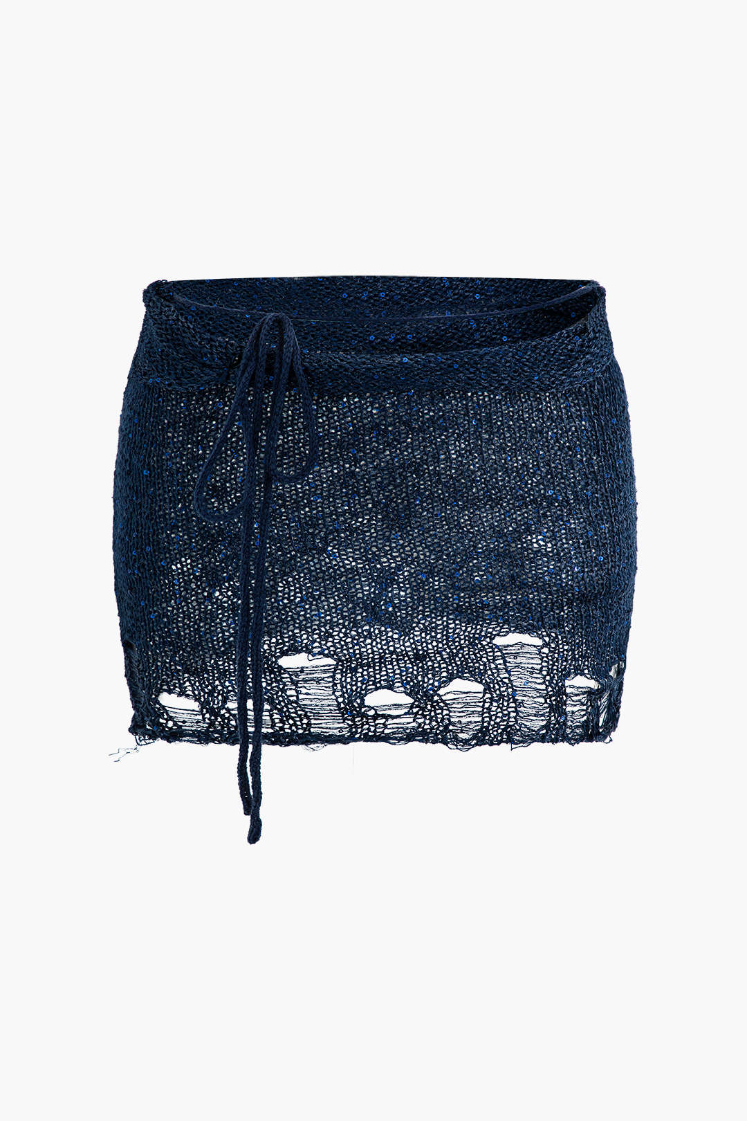 Crochet Crop Top and Mini Skirt Three-Piece Set
