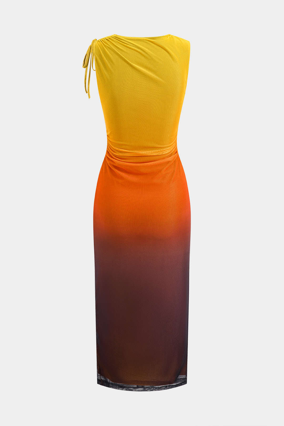 Vestido midi de malla de estampado ombre