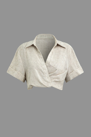 Linen Cross Crop Shirt