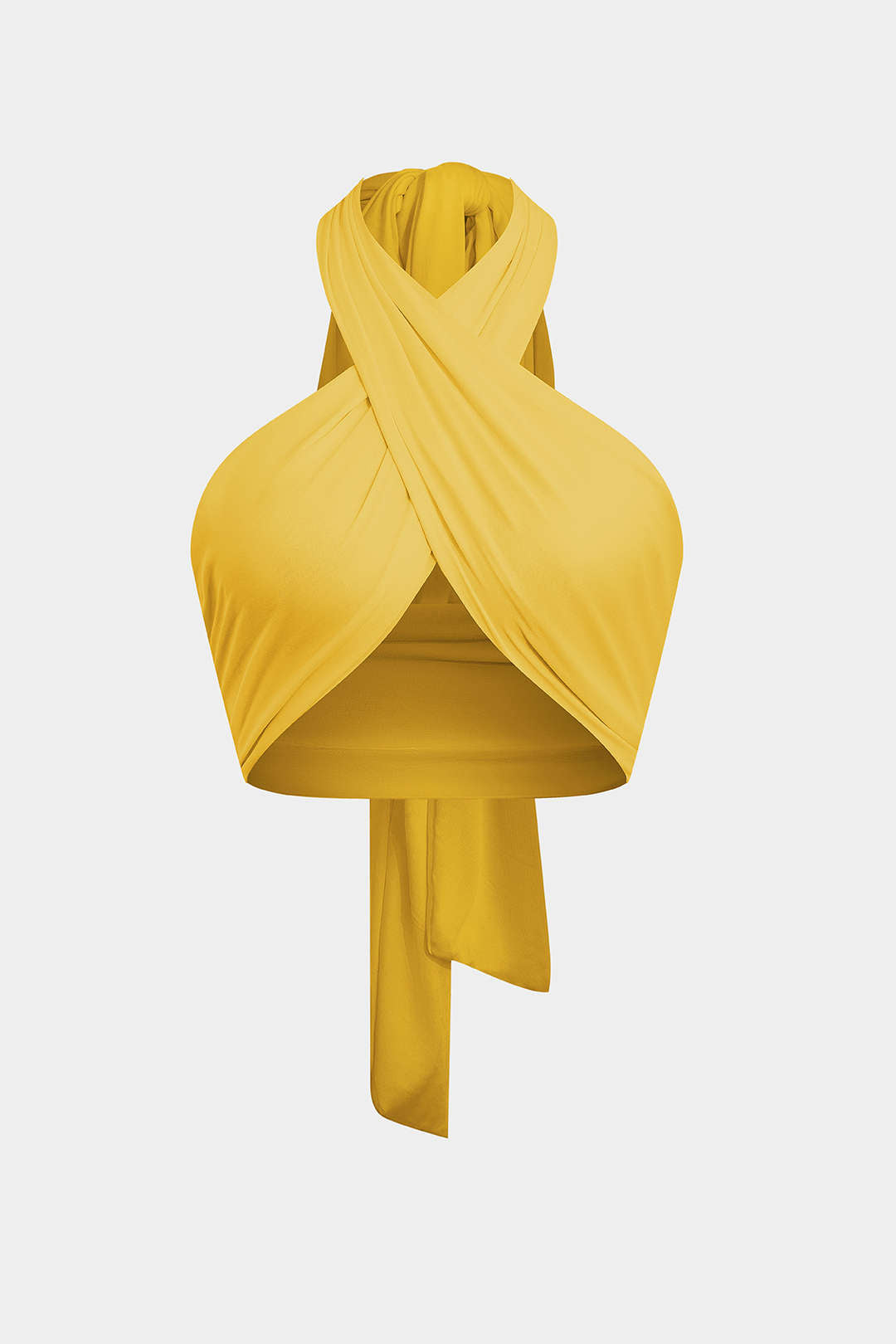 Top sin mangas con cuello halter cruzado y lazo en la espalda