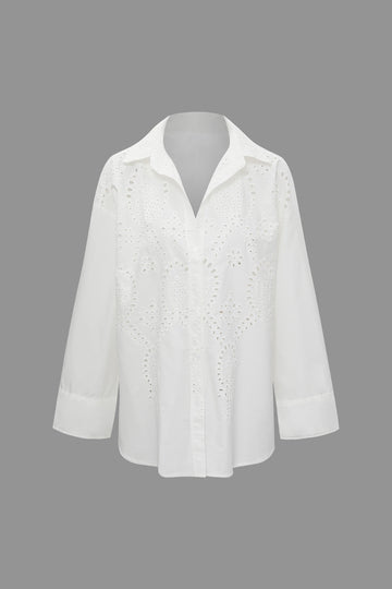 Cutout Embroidered Shirt