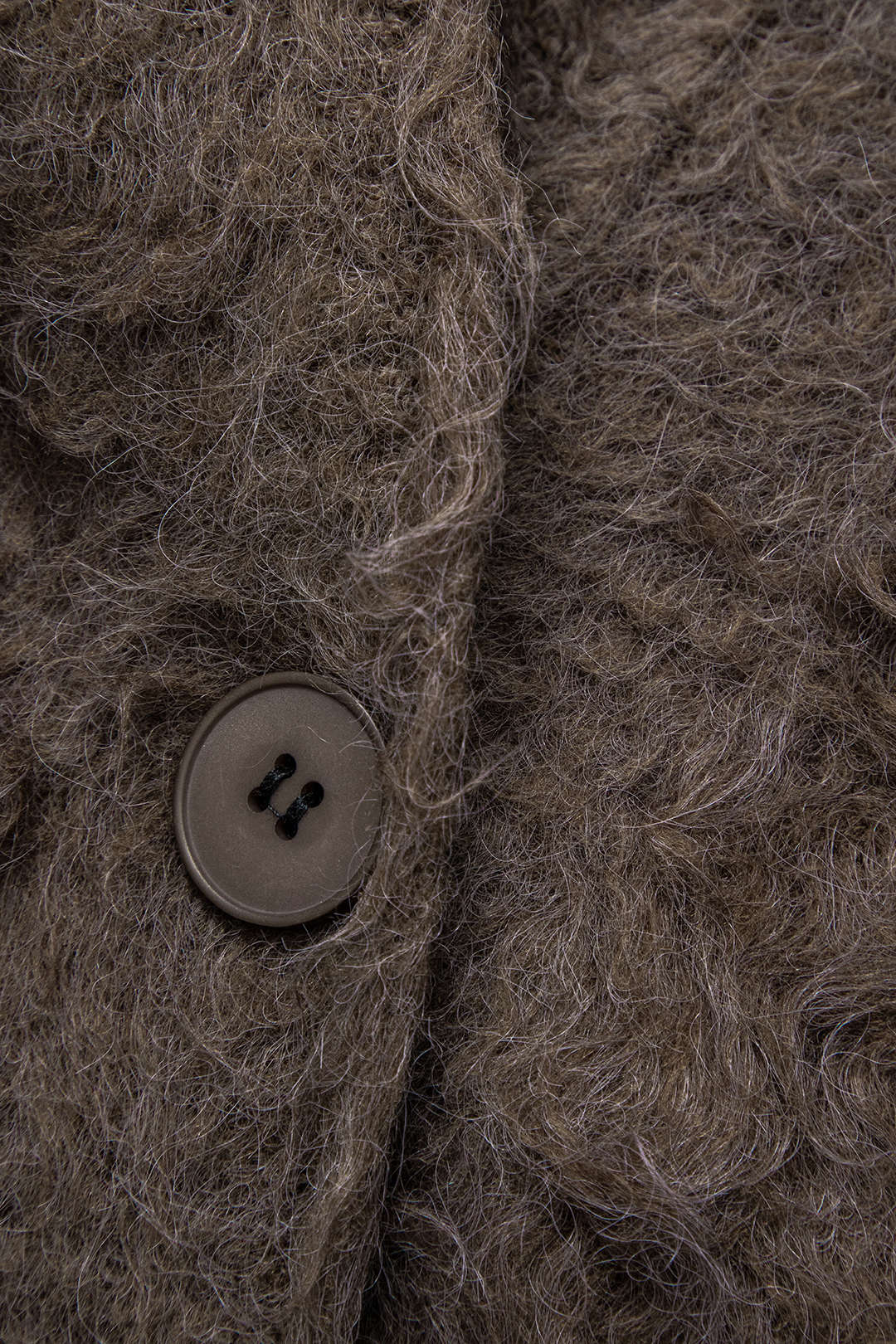 V-neck Fuzzy Button Cardigan