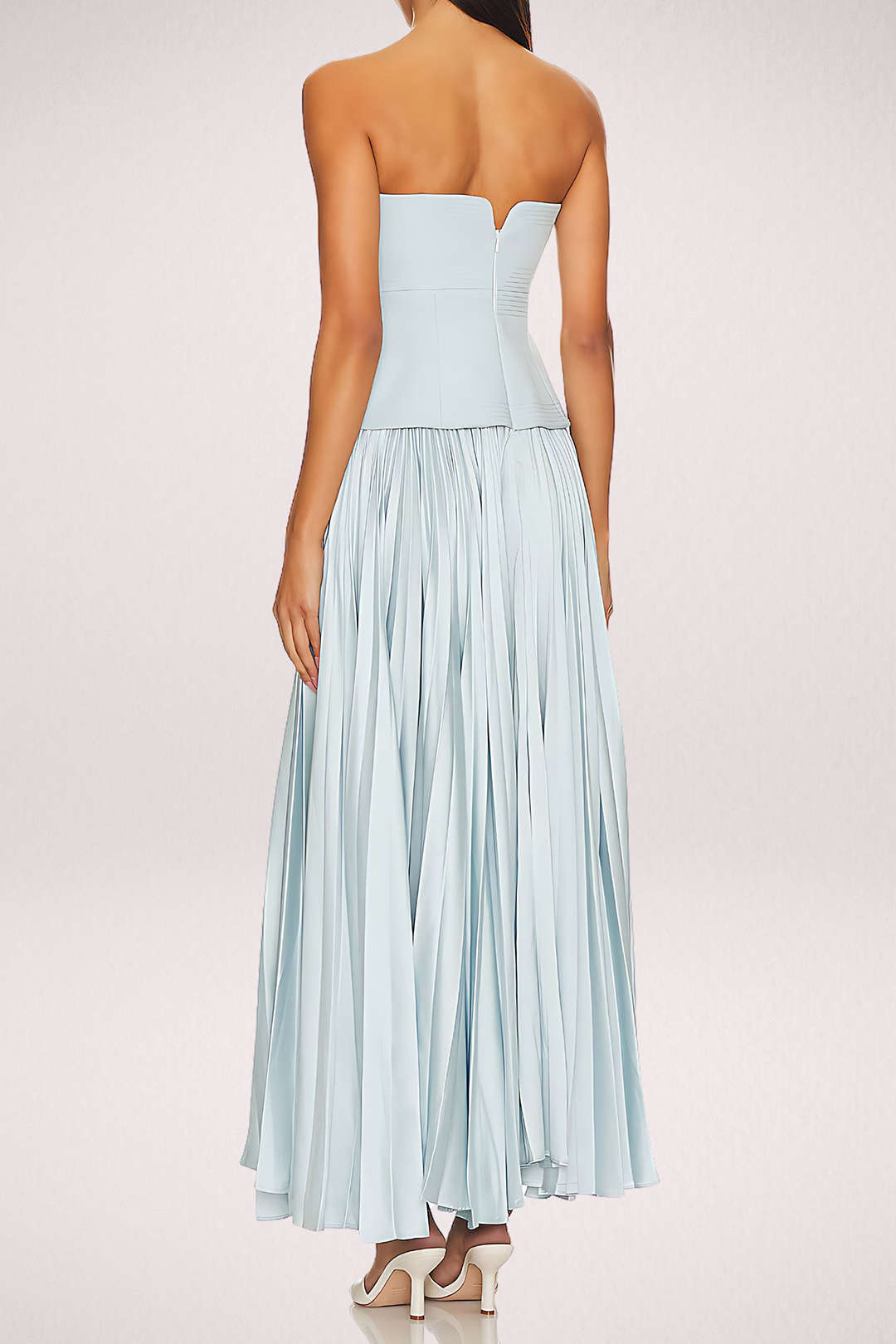 Patchwork Strapless Maxi Dress