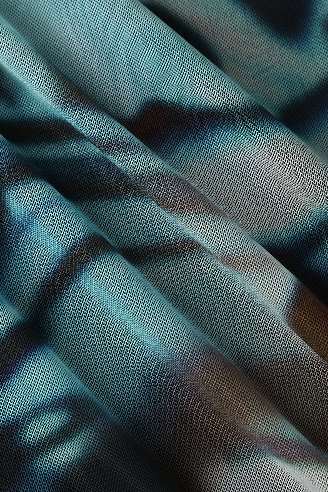 Abstract Print Mesh Sleeveless Midi Dress
