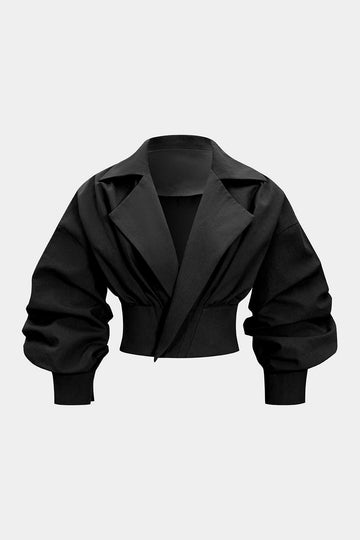 Ruched V-Neck Jacket