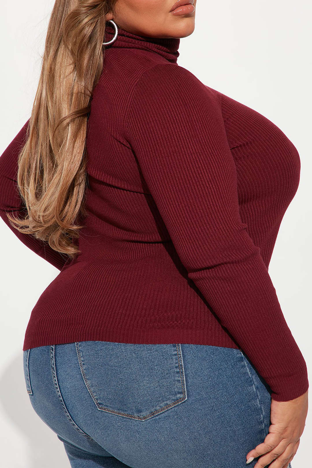 Plus Size Ribbed Turtleneck Sweater