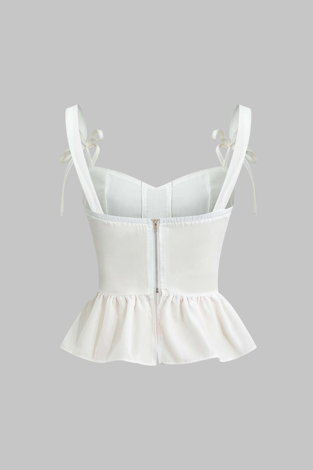 Cinghie cime a cravatta peplo corset top