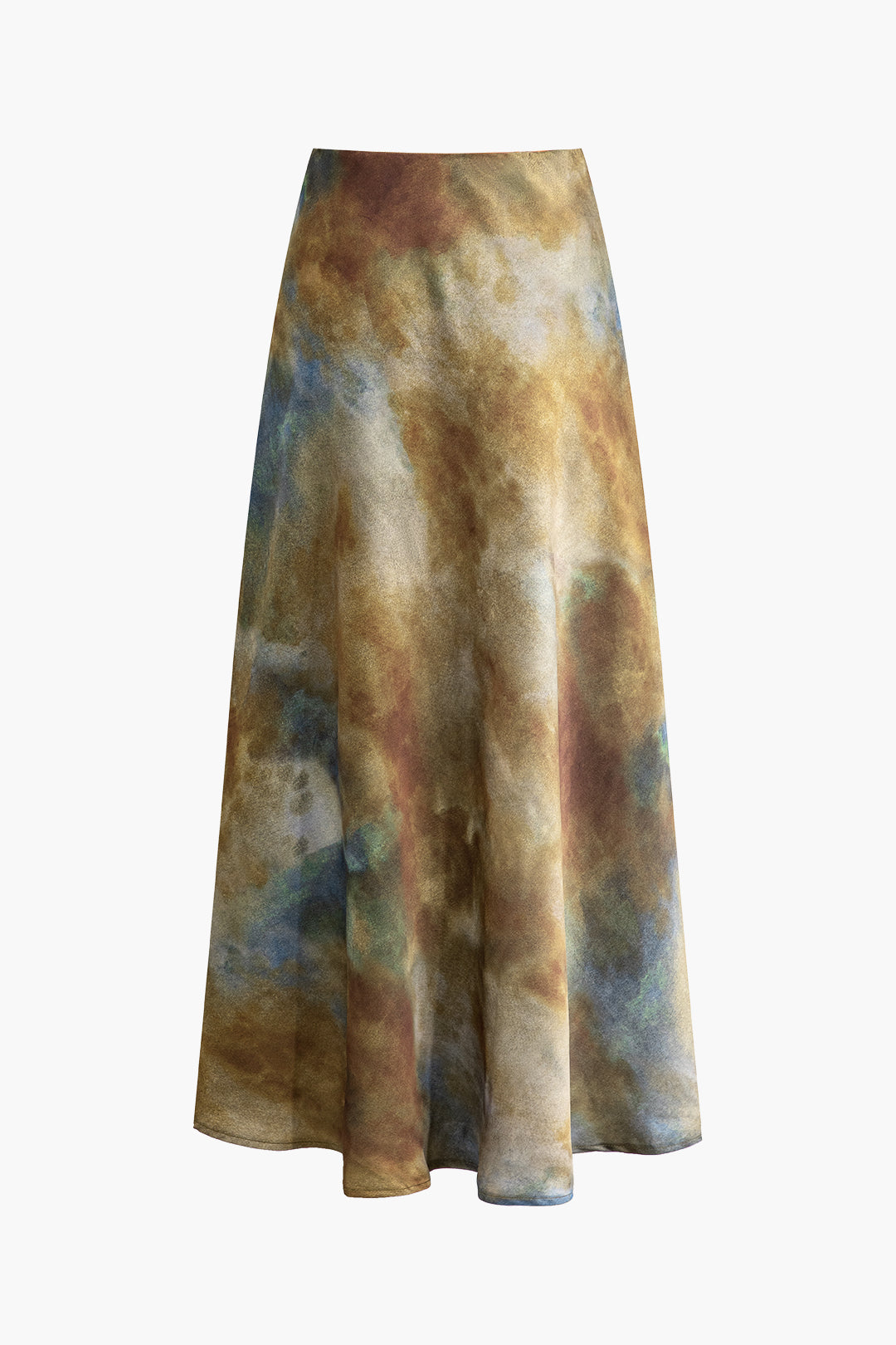 Tie Dye Pleated Midi Skirt